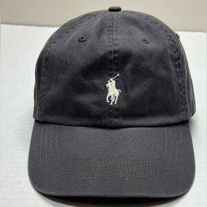 Polo Ralph Lauren Dark Gray Baseball Cap hat with White Pony